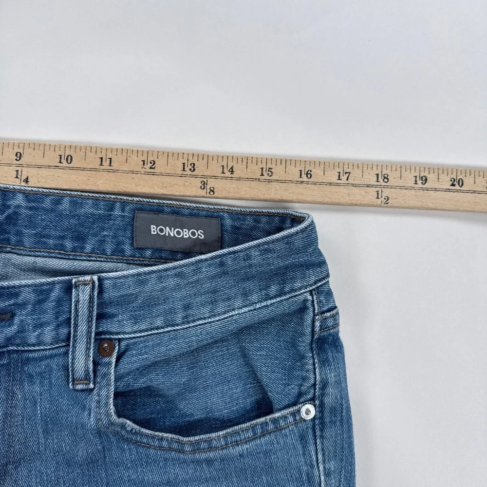 Bonobos Mens Jeans 33x30 Blue The Blue Jean Straight Leg Minimalist Streetwear